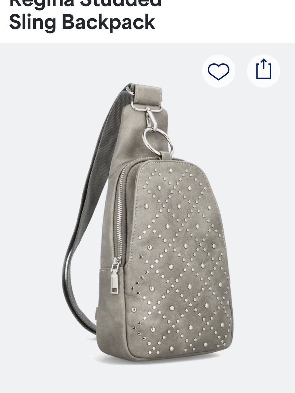 Moda Luxe Silver Studded Crossbody Sling Bag